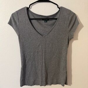 Eddie Bauer Heather Gray V-Neck Tee
